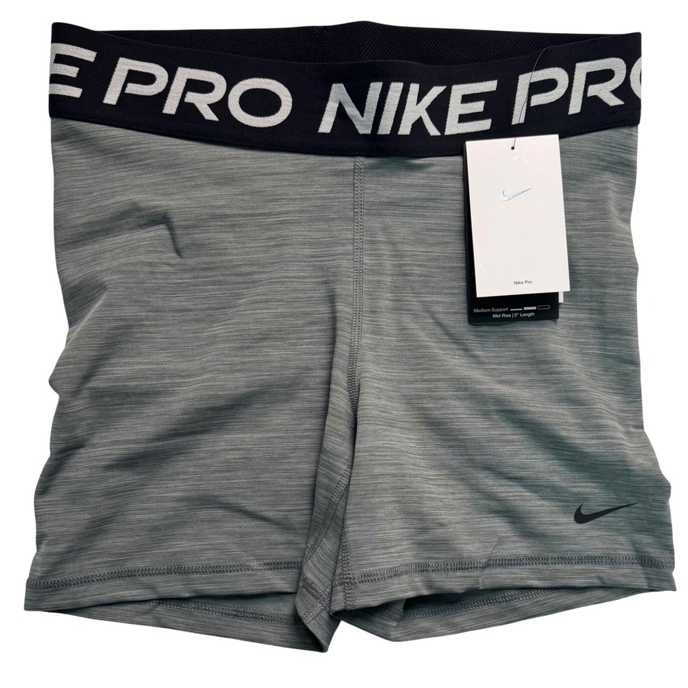 Nike Pro Dri-FIT Womens Gray Heathered 3 Inch Training Shorts Size M
